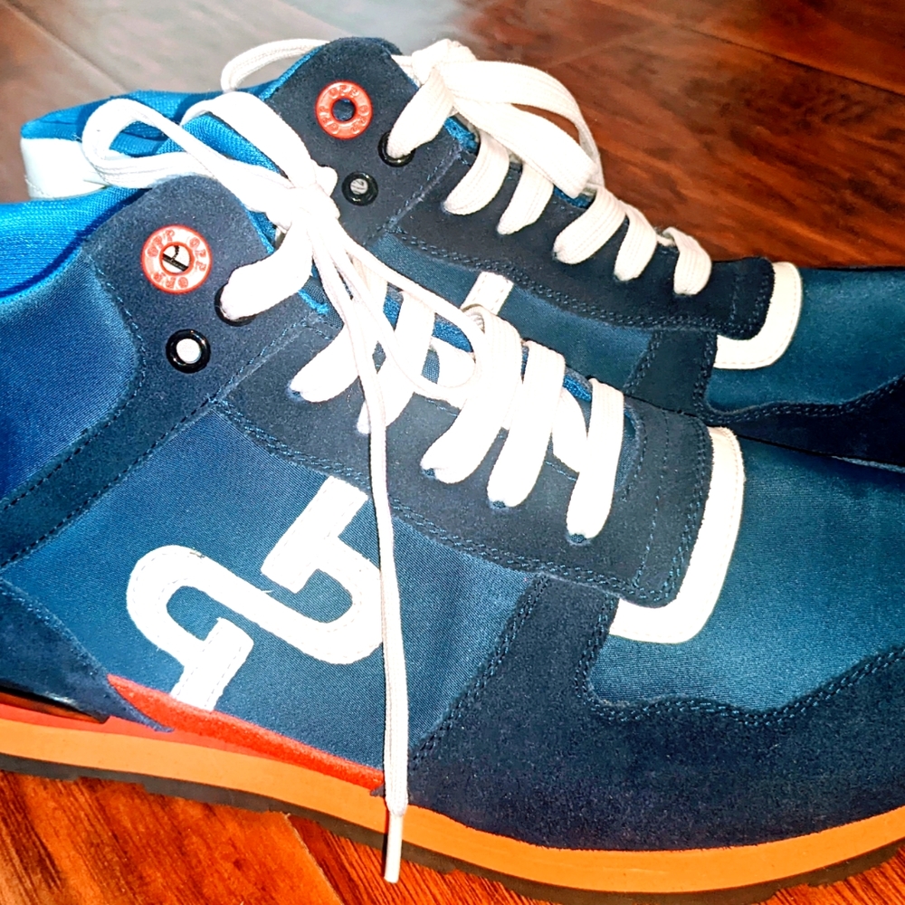 OPP France lace up blue suede sneakers